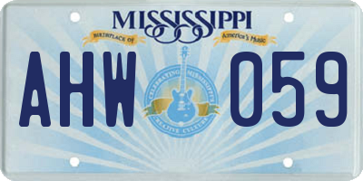 MS license plate AHW059
