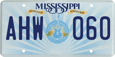MS license plate AHW060