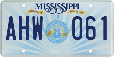 MS license plate AHW061