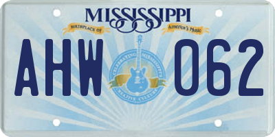 MS license plate AHW062