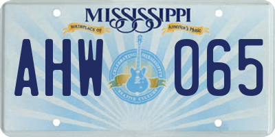 MS license plate AHW065