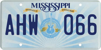 MS license plate AHW066