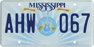 MS license plate AHW067