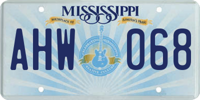 MS license plate AHW068