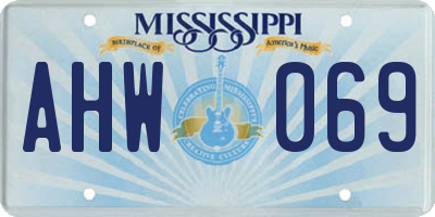 MS license plate AHW069