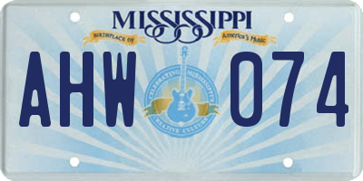 MS license plate AHW074