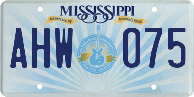 MS license plate AHW075