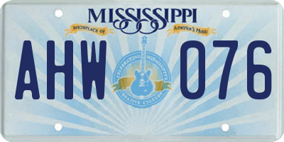 MS license plate AHW076