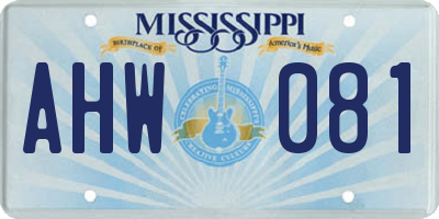 MS license plate AHW081