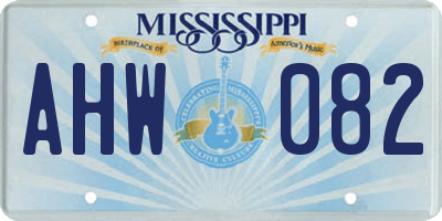 MS license plate AHW082