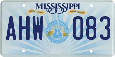 MS license plate AHW083