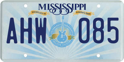 MS license plate AHW085