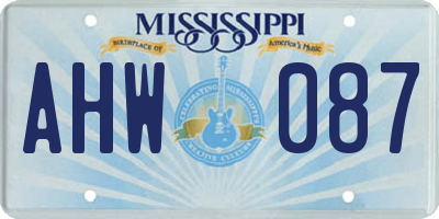 MS license plate AHW087