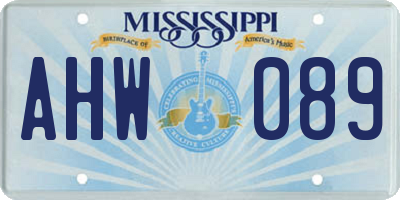 MS license plate AHW089