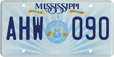 MS license plate AHW090