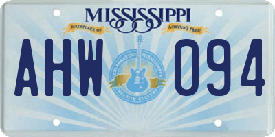 MS license plate AHW094