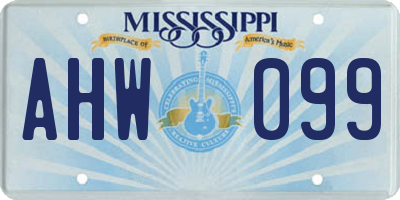 MS license plate AHW099