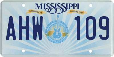 MS license plate AHW109