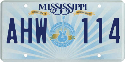 MS license plate AHW114