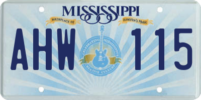 MS license plate AHW115
