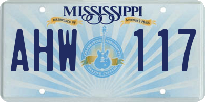 MS license plate AHW117