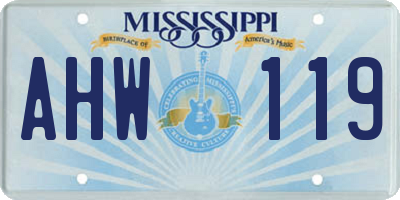 MS license plate AHW119