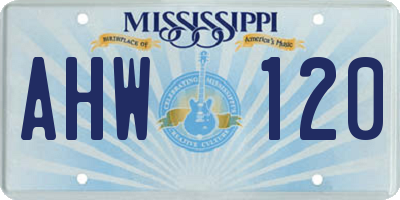 MS license plate AHW120