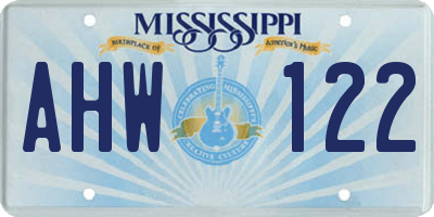 MS license plate AHW122