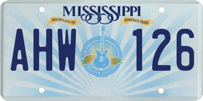 MS license plate AHW126