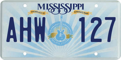 MS license plate AHW127