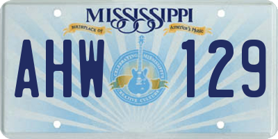 MS license plate AHW129