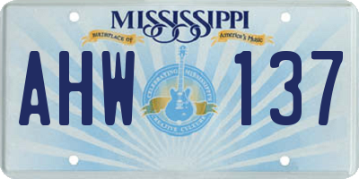 MS license plate AHW137