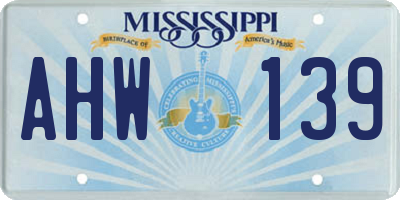 MS license plate AHW139