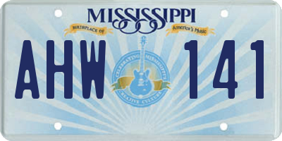 MS license plate AHW141