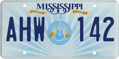 MS license plate AHW142