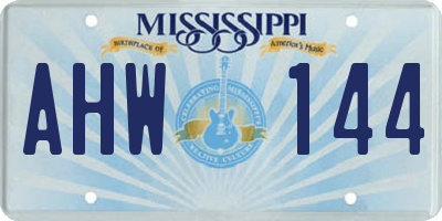 MS license plate AHW144