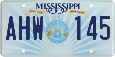 MS license plate AHW145