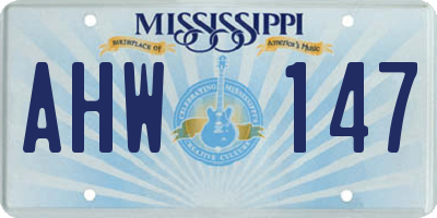 MS license plate AHW147
