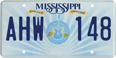 MS license plate AHW148