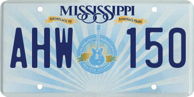 MS license plate AHW150