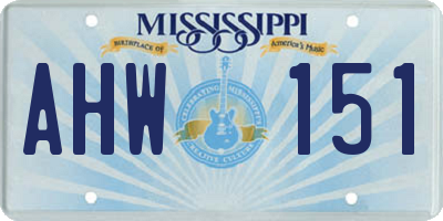MS license plate AHW151