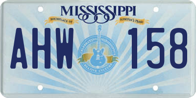 MS license plate AHW158