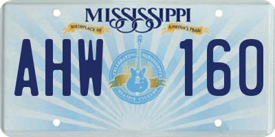 MS license plate AHW160