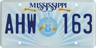 MS license plate AHW163