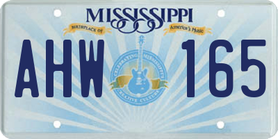 MS license plate AHW165
