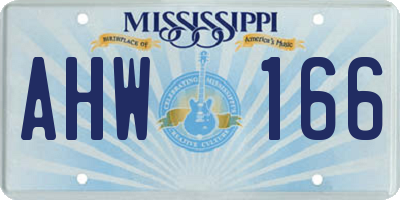 MS license plate AHW166