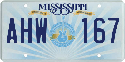 MS license plate AHW167