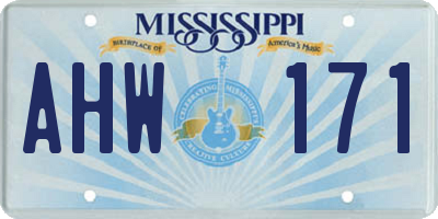 MS license plate AHW171