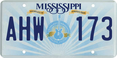 MS license plate AHW173