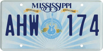 MS license plate AHW174
